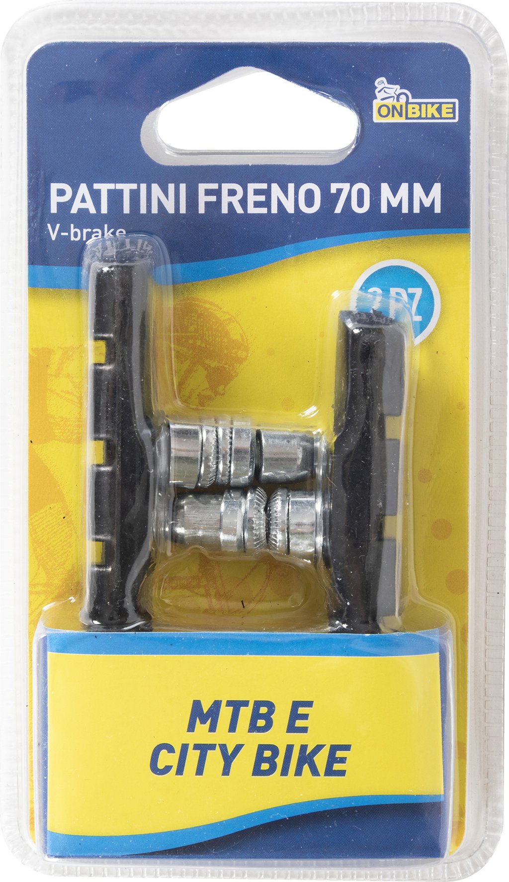 ON BIKE Pattini freno 70 mm 2pz. MTB Accessorio Originale Uso Quotidiano