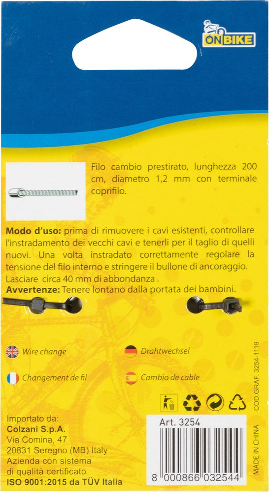 Filo Cambio Prestirato 2m