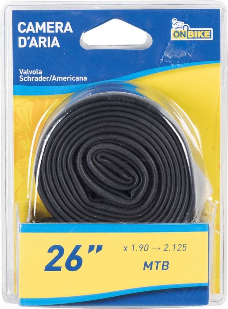 Camera dAria 26" x 1.75 Valvola Schrader per MTB e City Bike