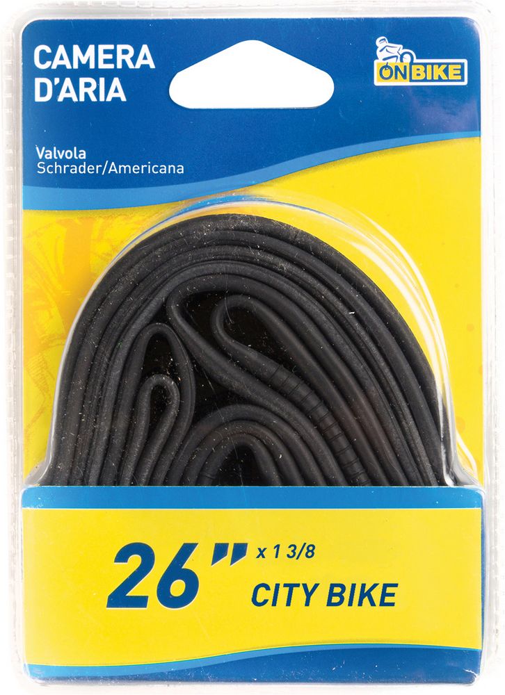 Camera dAria Bici 26 Pollici con Valvola Americana Nera  Alta Resistenza, Tenuta Affidabile, Compatibile MTB e City Bike, Facile Montaggio e Manutenzione