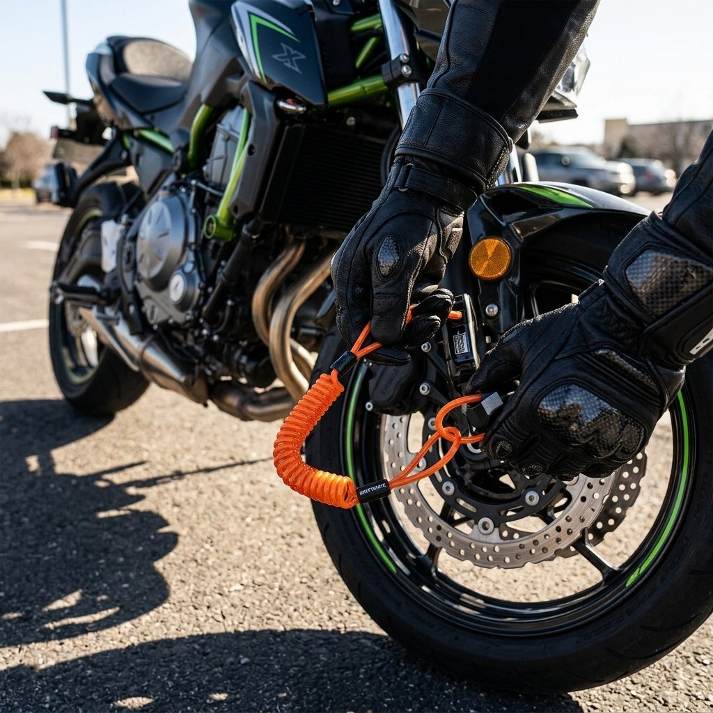 Xplorer Spirale Sicurezza Antifurto Moto 120 Cm Alta Visibilità