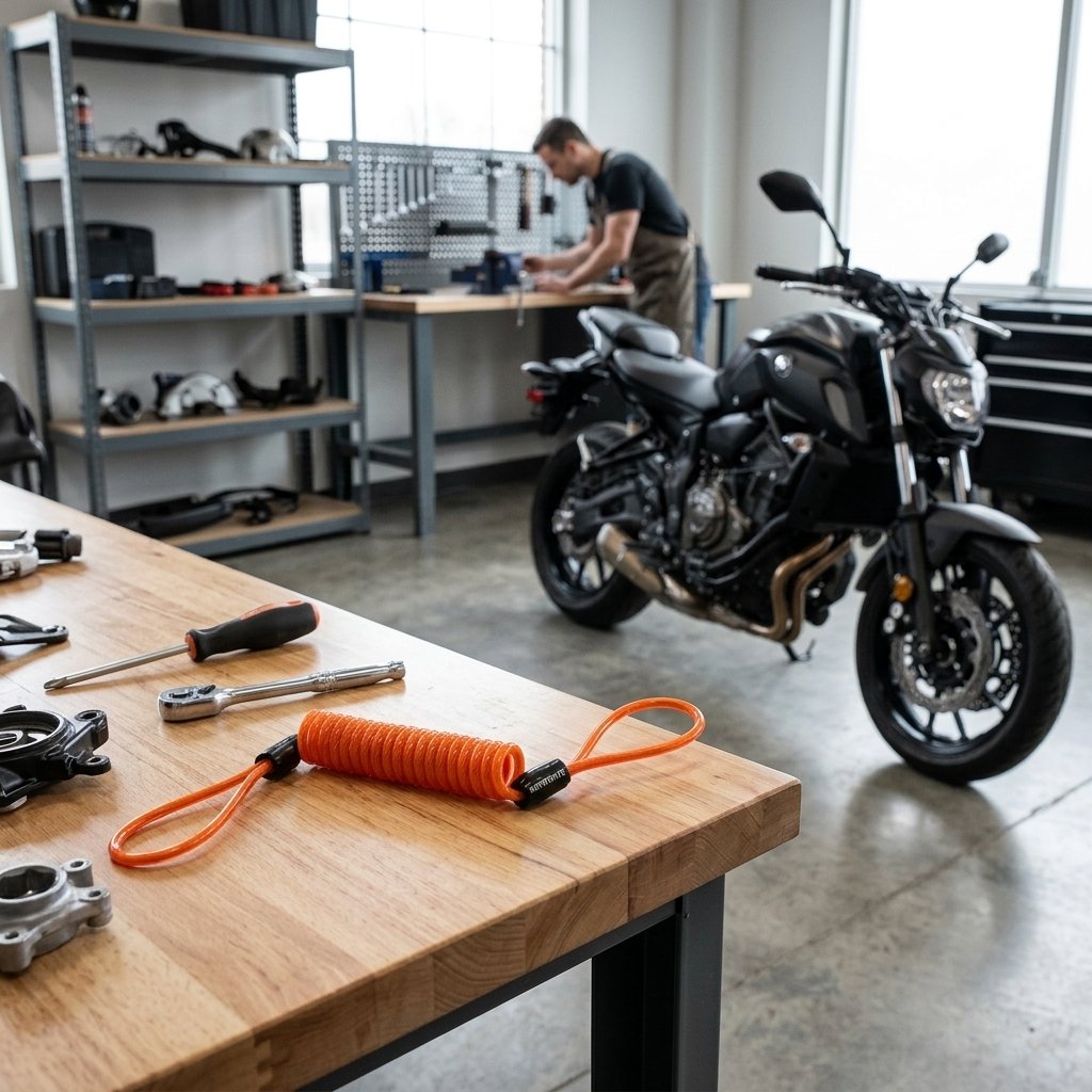 Xplorer Spirale Sicurezza Antifurto Moto 120 Cm Alta Visibilità