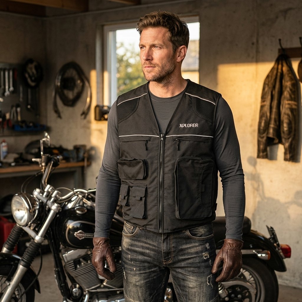 Gilet moto multitasche taglia XL