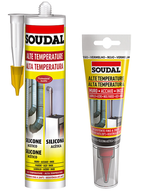 SOUDAL SILICONE ALTA TEMP. ACETICO ROSSO60 ML GRADI 280