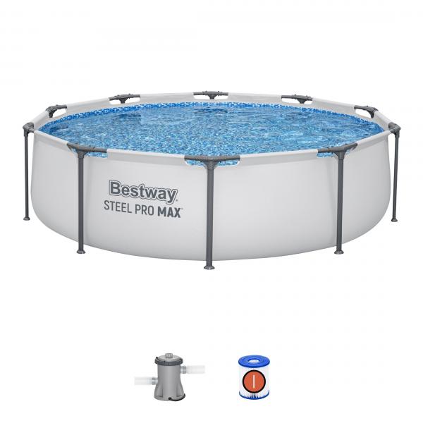 PISCINA TONDA BW STEEL PRO D.305 H.76 C/POMPA 56408