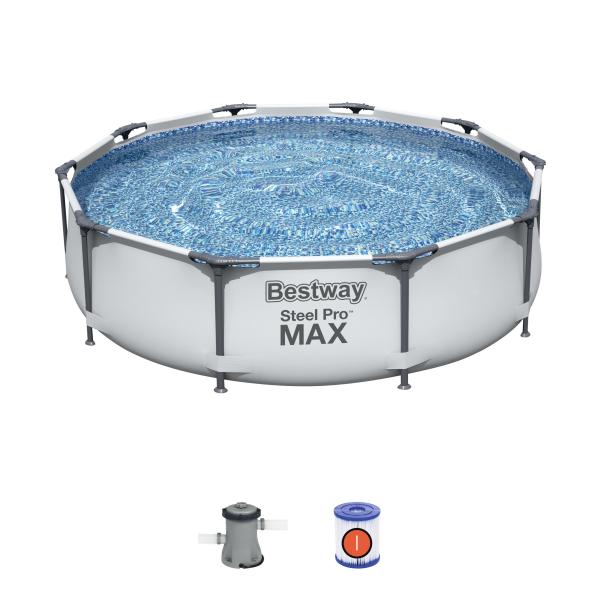 PISCINA TONDA BW STEEL PRO D.305 H.76 C/POMPA 56408