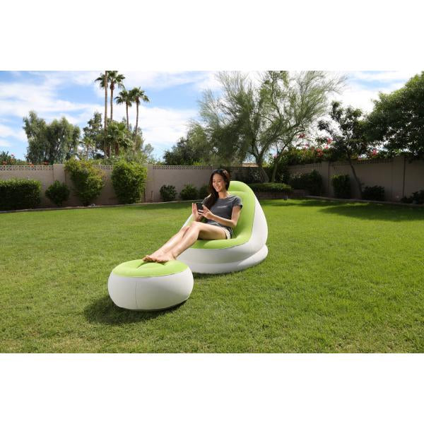 BW:POLTRONA GONFIABILE COMFORT CM.122X94X81 C/POGGIAPIEDI 75