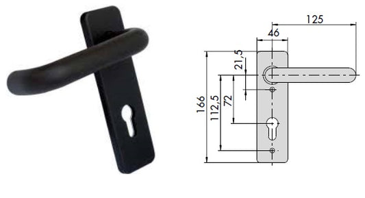CISA MANIGLIA EST.C/PLACCA X ANTIPANICO07076.16.0