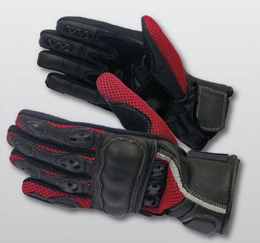 Spirit guanti moto in pelle antishock dettagli rifrangenti tg. L