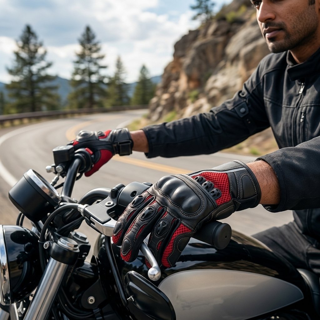 XPLORER Spirit guanti moto in pelle antishock dettagli rifrangenti tg. L