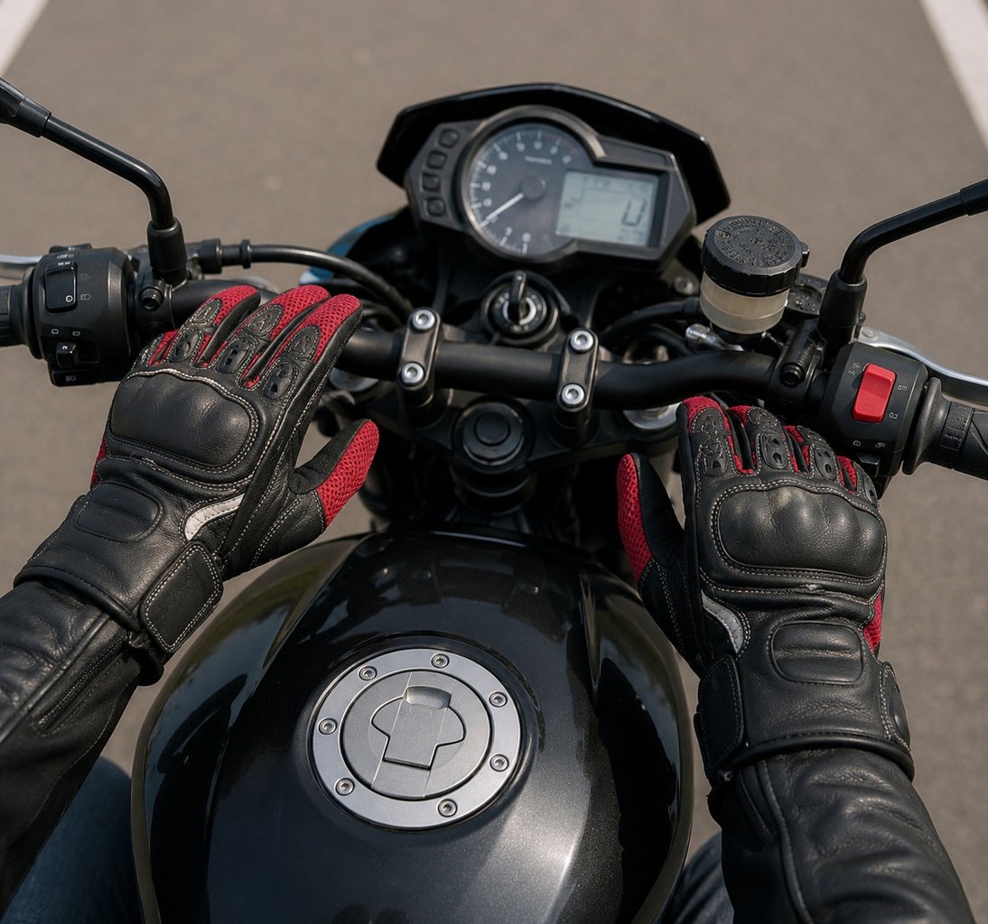 XPLORER Spirit guanti moto in pelle antishock dettagli rifrangenti tg. XL