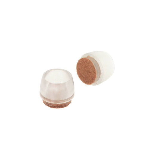 Puntali tondi PVC trasparente con feltro  25 mm. - 4 pz.