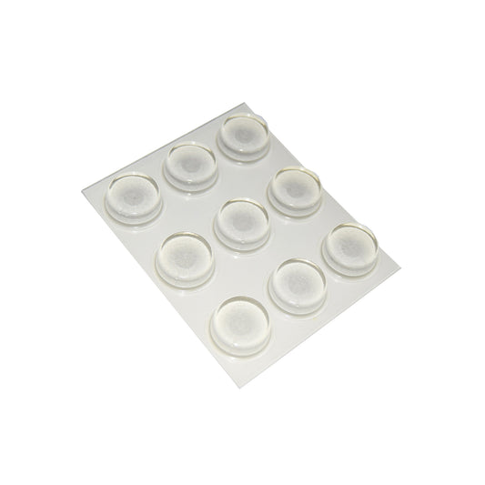 Paracolpi adesivi tondi trasparenti  20 mm. - spessore 6,2 mm. - 9 pz.