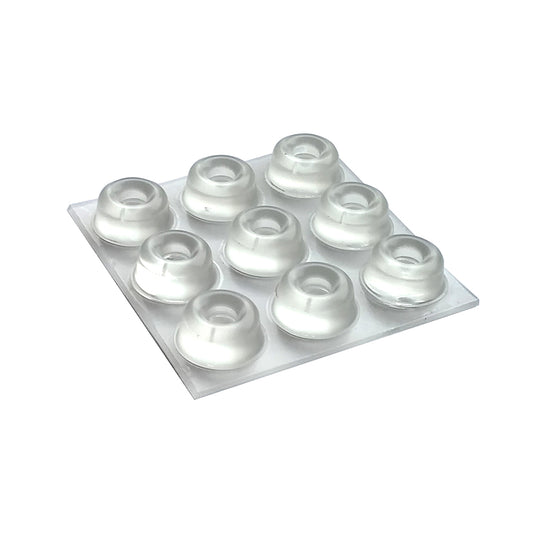 Paracolpi adesivi tondi trasparenti  22,3 mm. - spessore 10,1 mm. - 9 pz.
