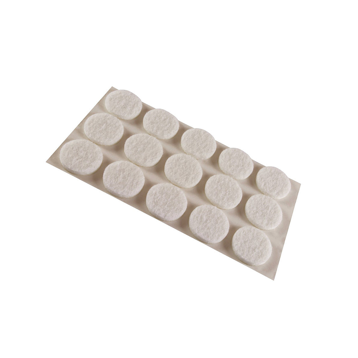 Feltrini adesivi tondi  16 mm. - bianco - 15 pz.