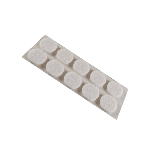 Feltrini adesivi tondi  20 mm. - bianco - 10 pz.