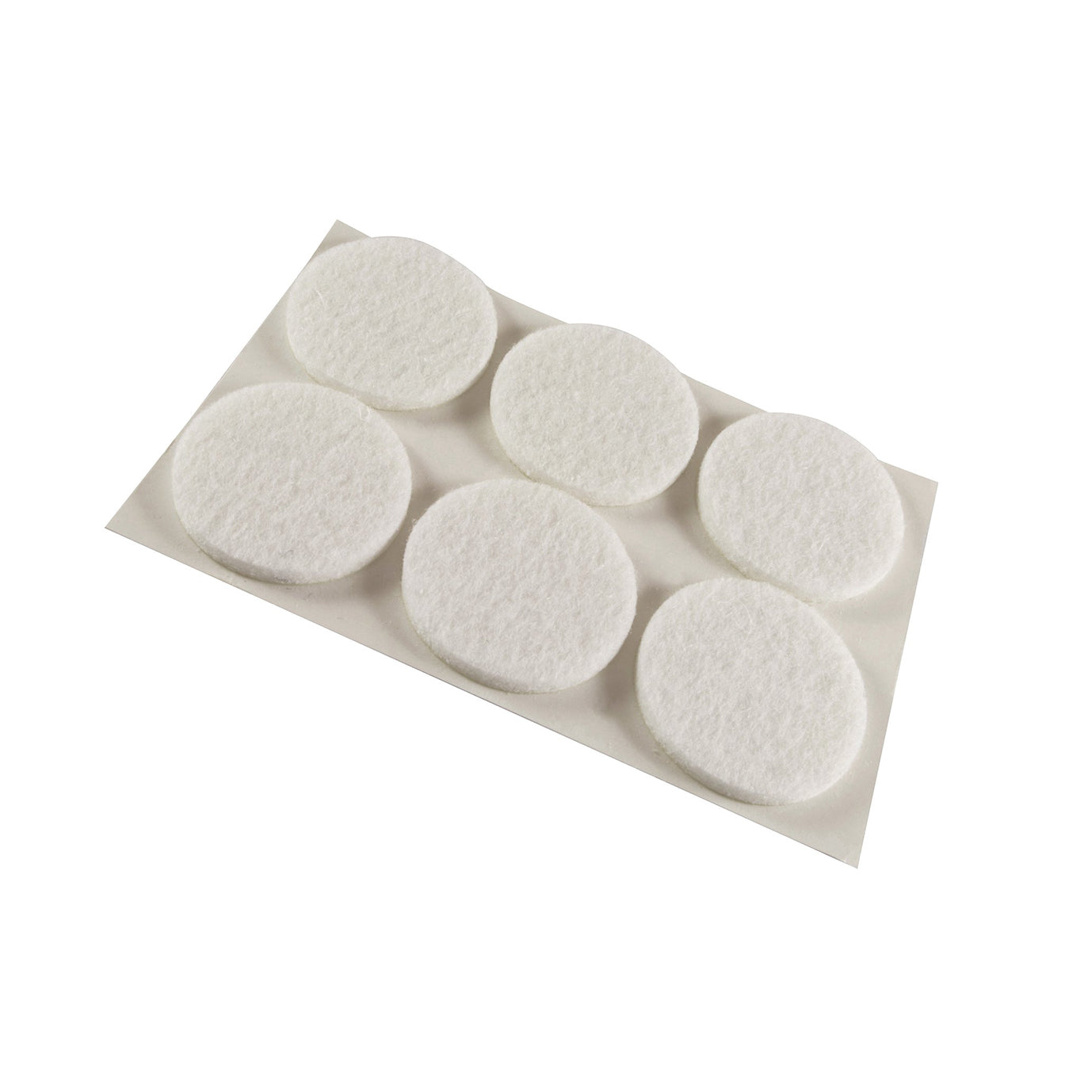 Feltrini adesivi tondi  28 mm. - bianco - 6 pz.