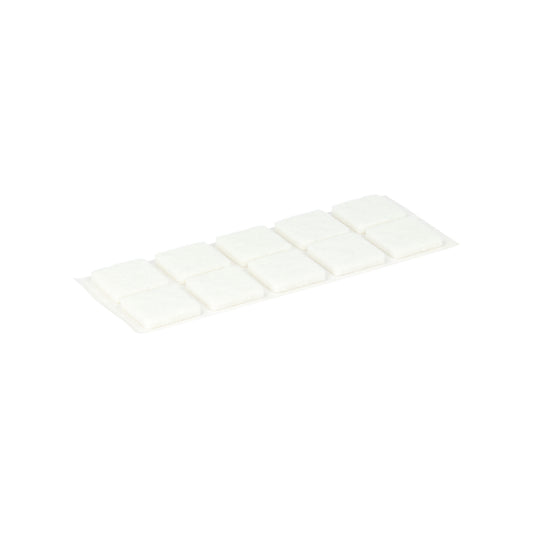 Feltrini adesivi quadrati 20 x 20 mm. - bianco - 10 pz.