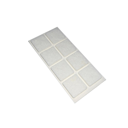 Feltrini adesivi quadrati 25 x 25 mm. - bianco - 8 pz.