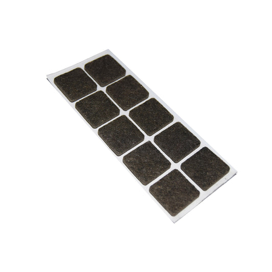 Feltrini adesivi quadrati - 20 x 20 mm. - marrone - 10 pz.