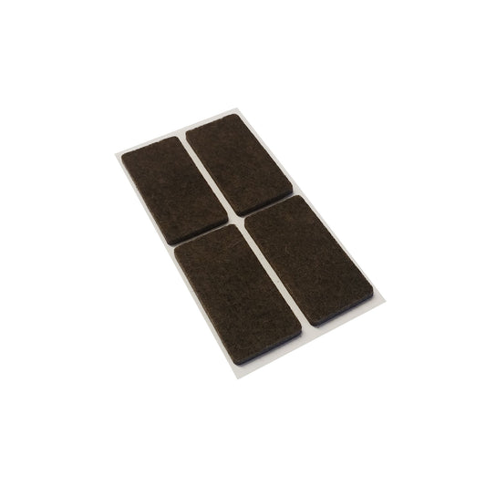 Feltrini adesivi rettangolari 25 x 50 mm. - marrone - 4 pz.