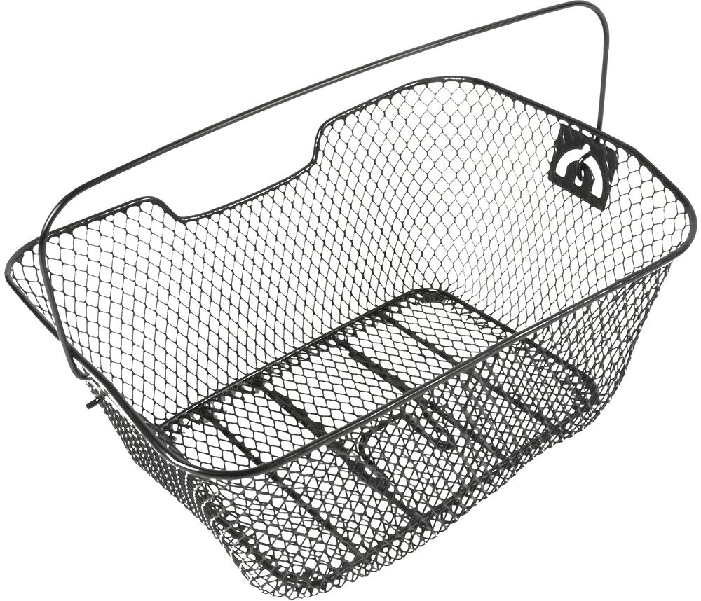 Cestino posteriore per bici in metallo plastificato con maniglia