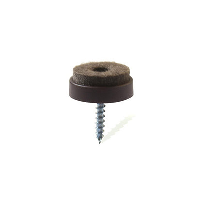 Scivoli in feltro tondi con vite  28 mm. - marrone - 8 pz.