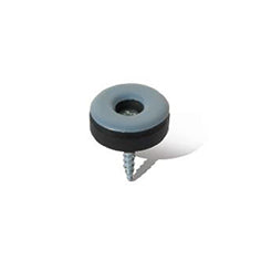 Scivoli PTFE tondi con vite  30 mm. - grigio - 8 pz.