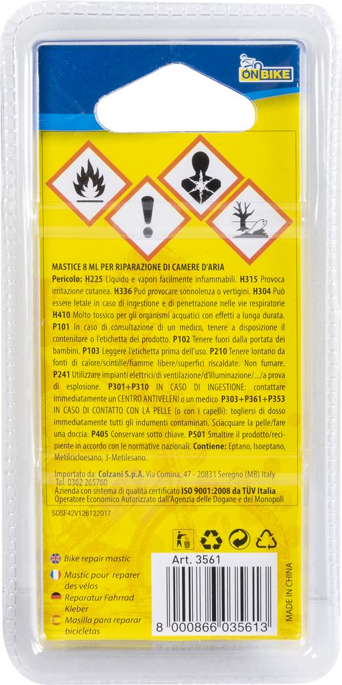 Tubetto di mastice da 8ml per riparazioni camera d'aria bici