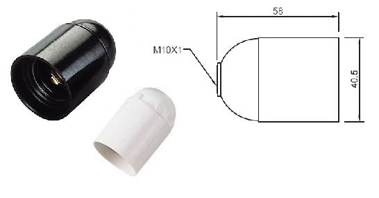 PORTALAMPADA LISCIO E27 NERO