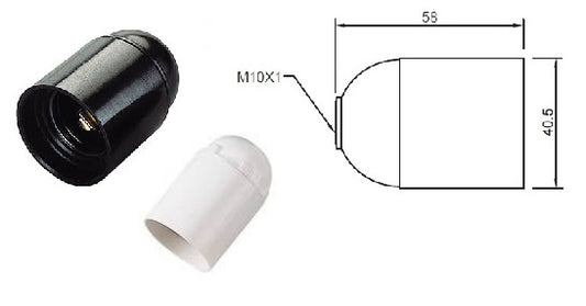 PORTALAMPADA LISCIO E27 NERO