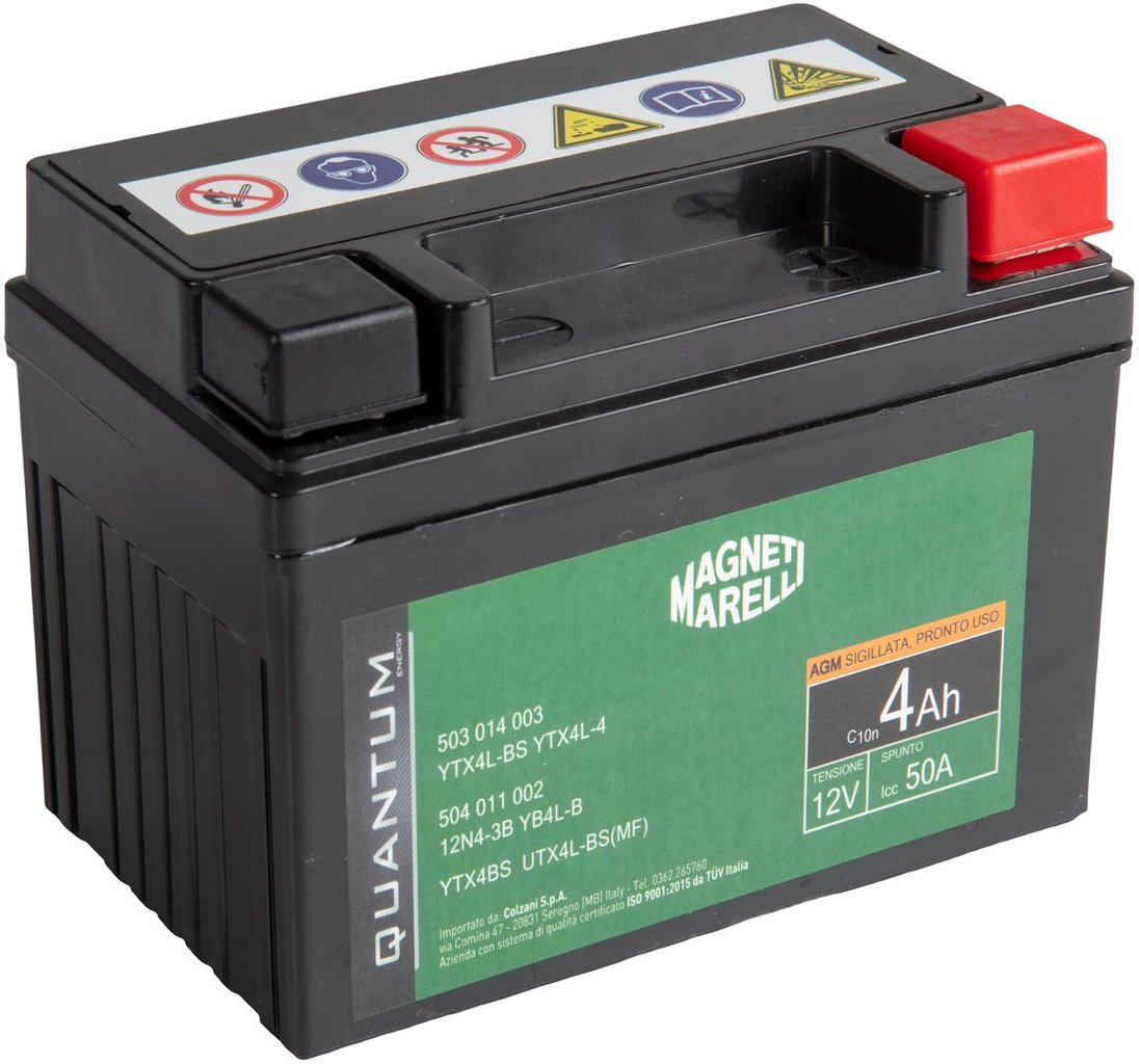 Quantum Energy Batteria Moto AGM 4Ah 12V Avviamento Affidabile