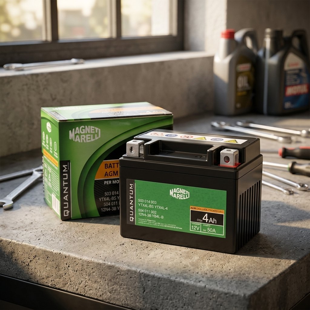 Quantum Energy Batteria Moto AGM 4Ah 12V Avviamento Affidabile