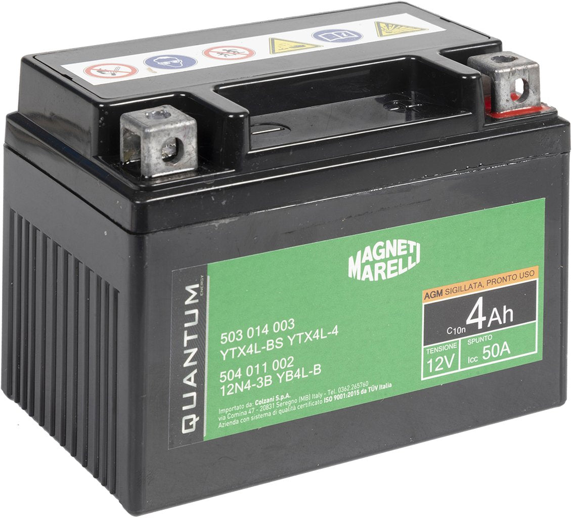 Quantum Energy Batteria Moto AGM 4Ah 12V Avviamento Affidabile