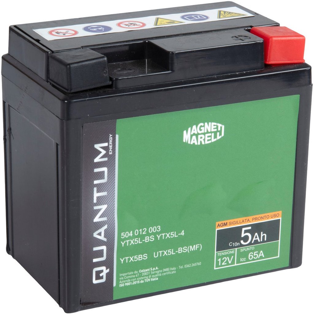 QUANTUM ENERGY Magneti Marelli Batteria 5Ah AGM 65A Sigillata Originale