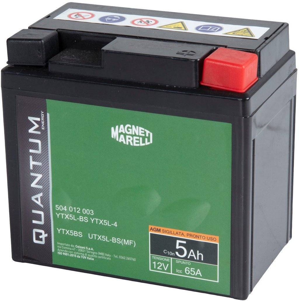 QUANTUM ENERGY Magneti Marelli Batteria 5Ah AGM 65A Sigillata Originale