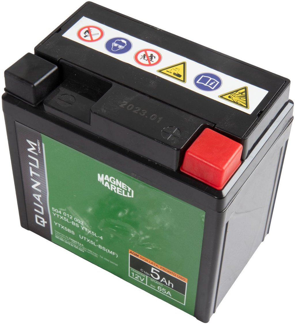 QUANTUM ENERGY Magneti Marelli Batteria 5Ah AGM 65A Sigillata Originale