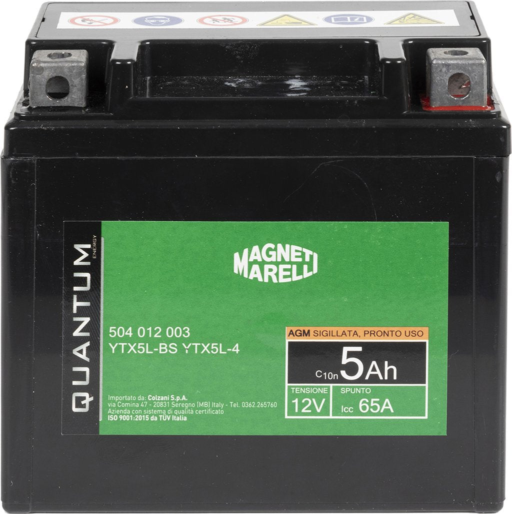 QUANTUM ENERGY Magneti Marelli Batteria 5Ah AGM 65A Sigillata Originale