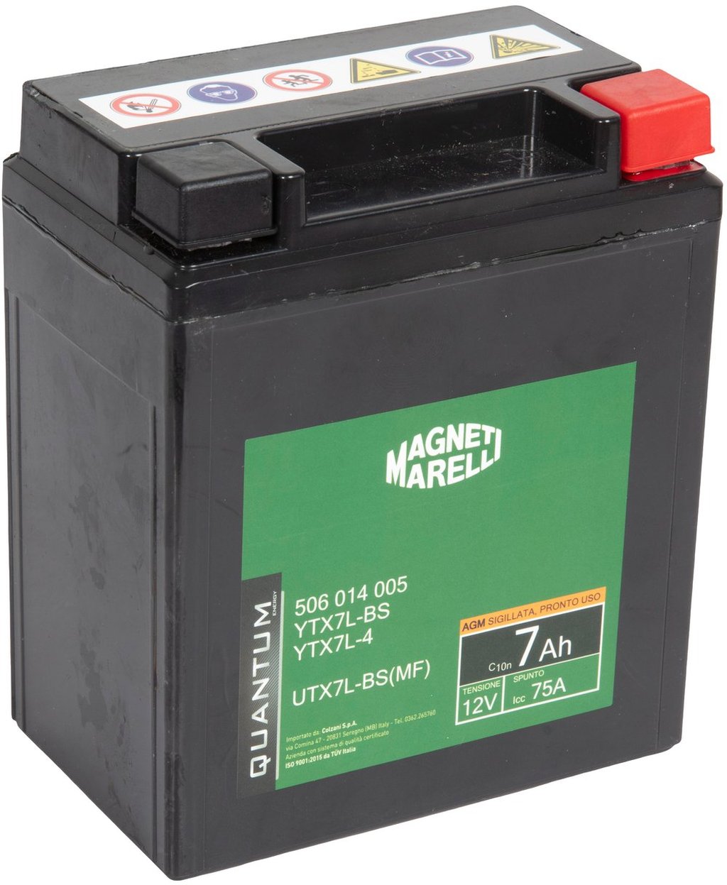 Quantum Energy Batteria Moto AGM 7Ah 12V Avviamento Affidabile