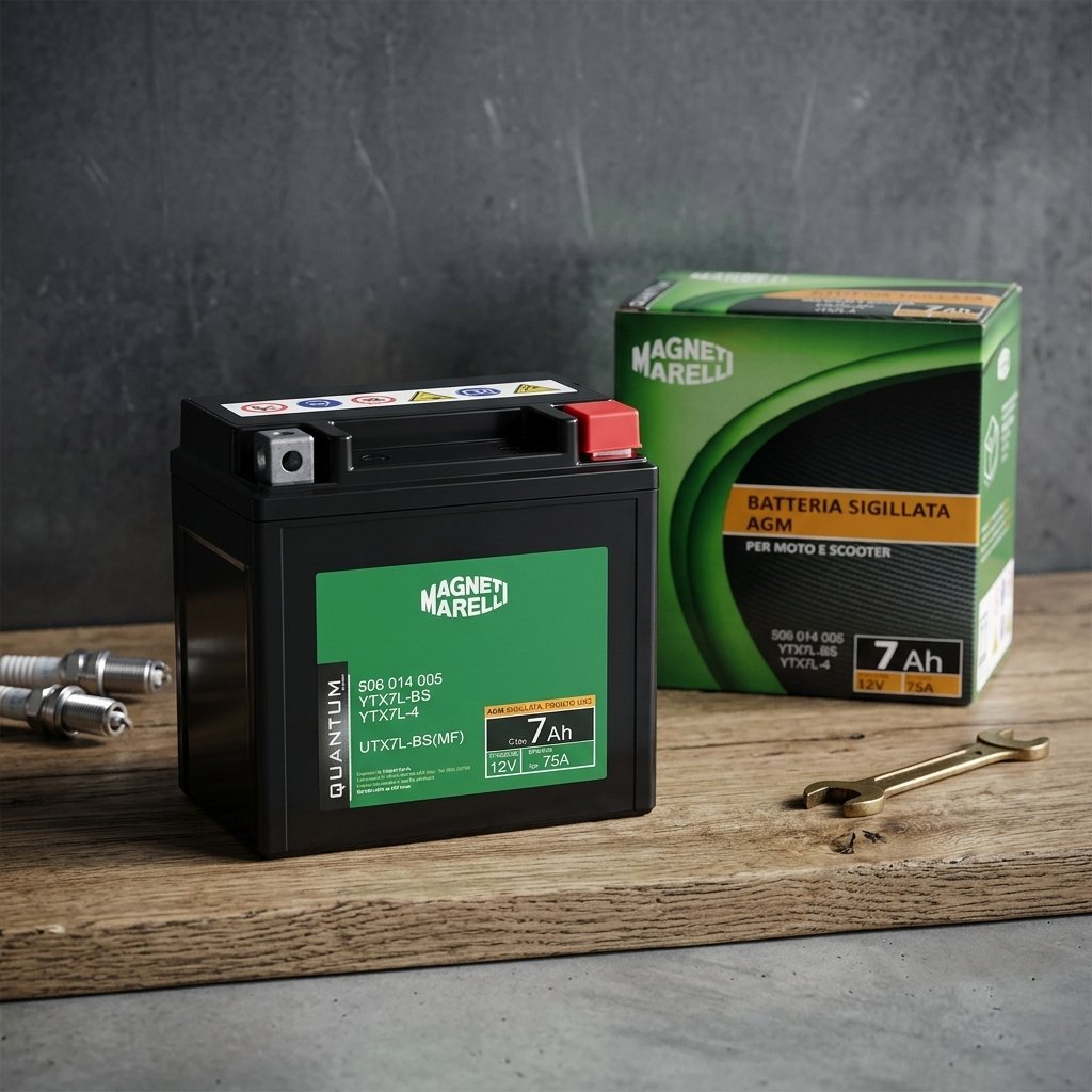 Quantum Energy Batteria Moto AGM 7Ah 12V Avviamento Affidabile
