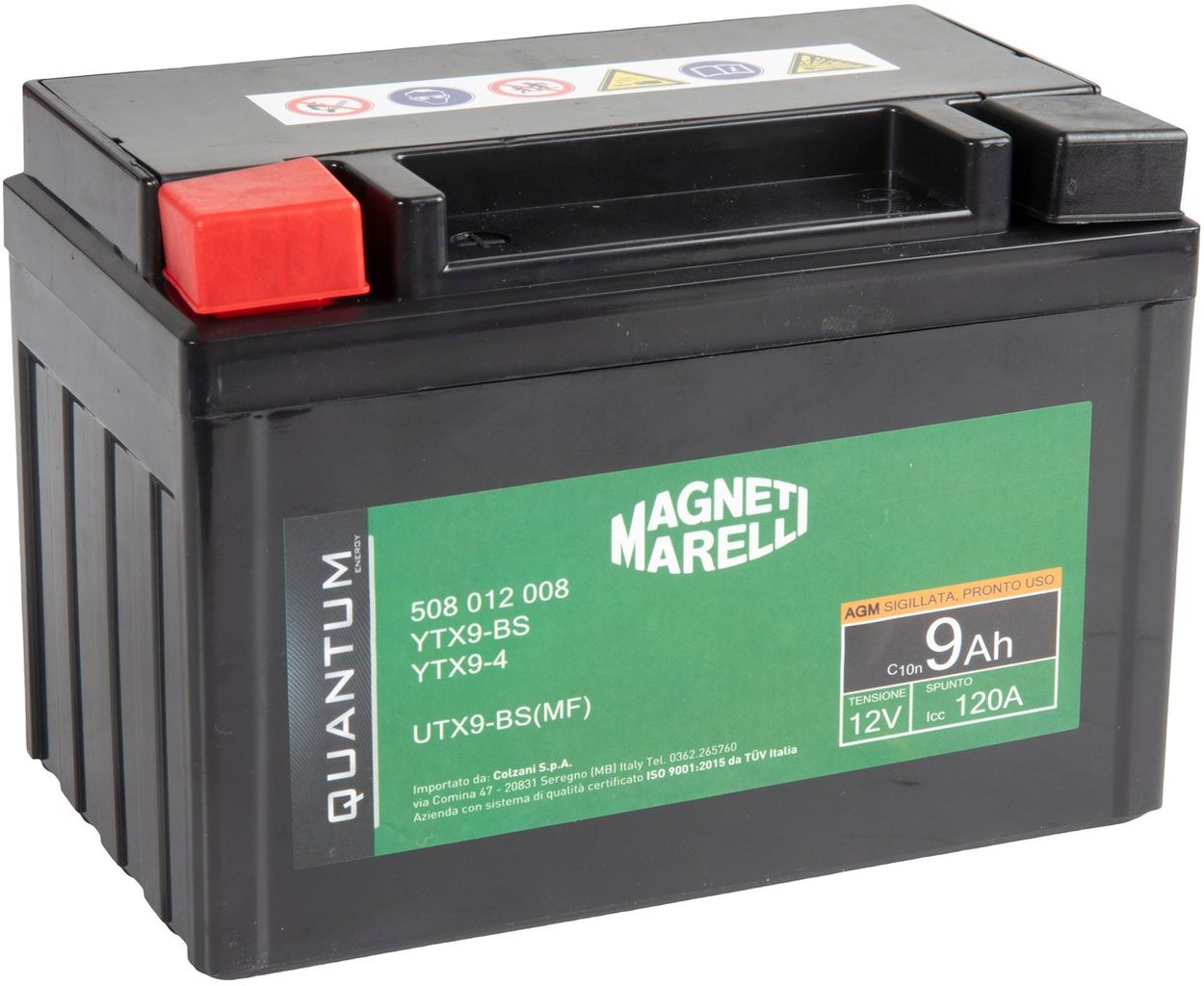 Quantum Energy Batteria Moto AGM 9Ah 12V Avviamento Affidabile
