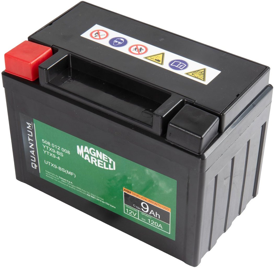 Quantum Energy Batteria Moto AGM 9Ah 12V Avviamento Affidabile