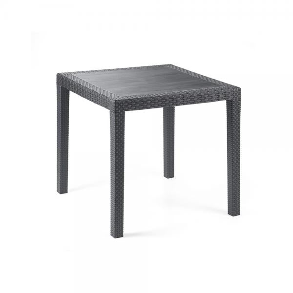 RESINA RATTAN:TAVOLO QUADRATO KING ANTRACITE 79X79X72