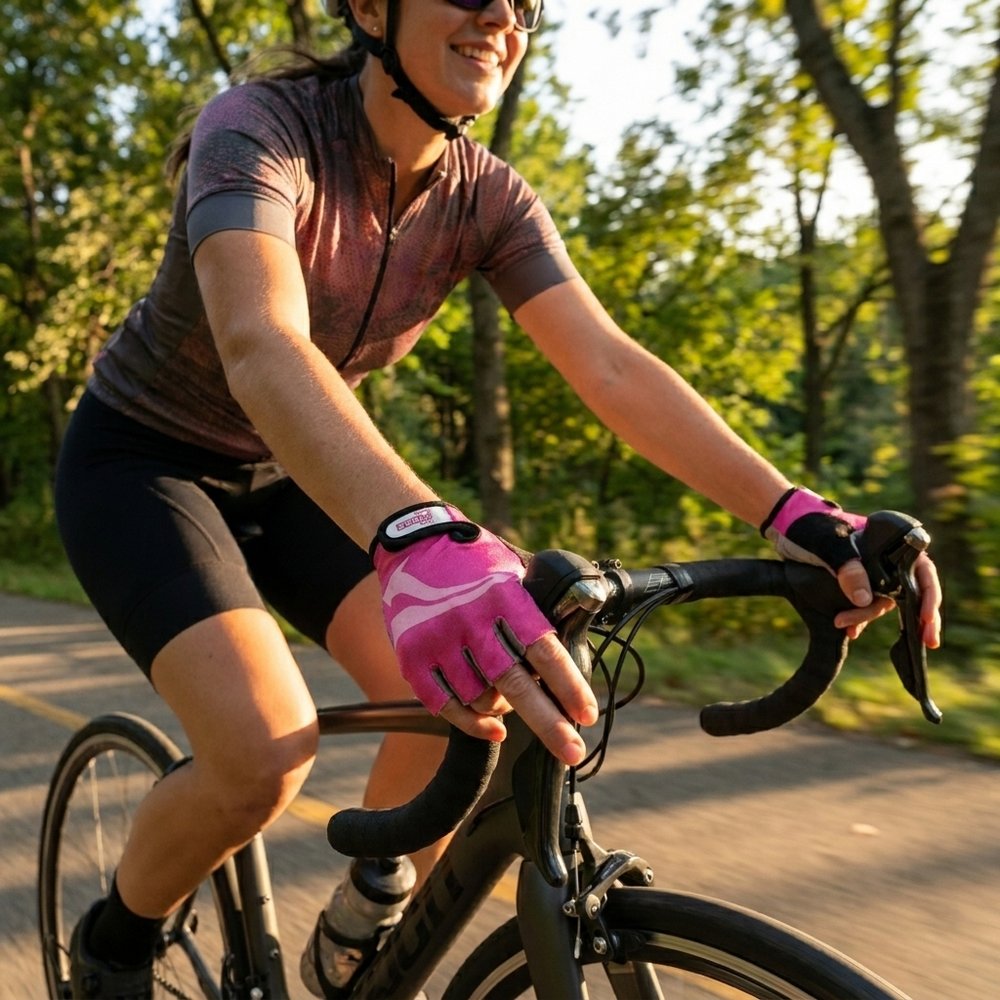 ON BIKE Guanti Bici Mezzedita Donna Comfort E Presa Sicura
