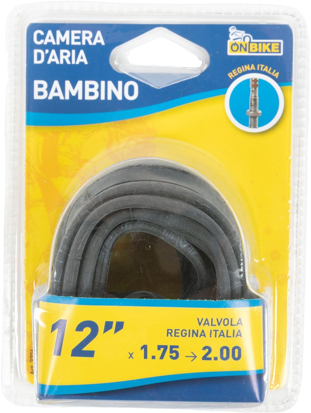 ON BIKE Camera d?Aria Bici 12" x 1.75 - 1.90 ? E.T.R.T.O. 47-203, Valvola
