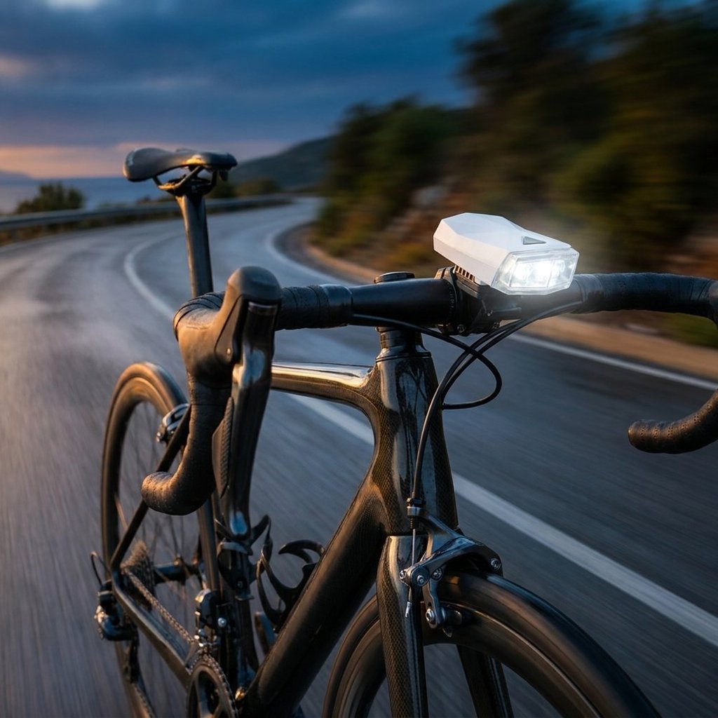 ON BIKE Torcia Frontale 4 LED 4 Funzioni  Fanale Anteriore Bici Universale