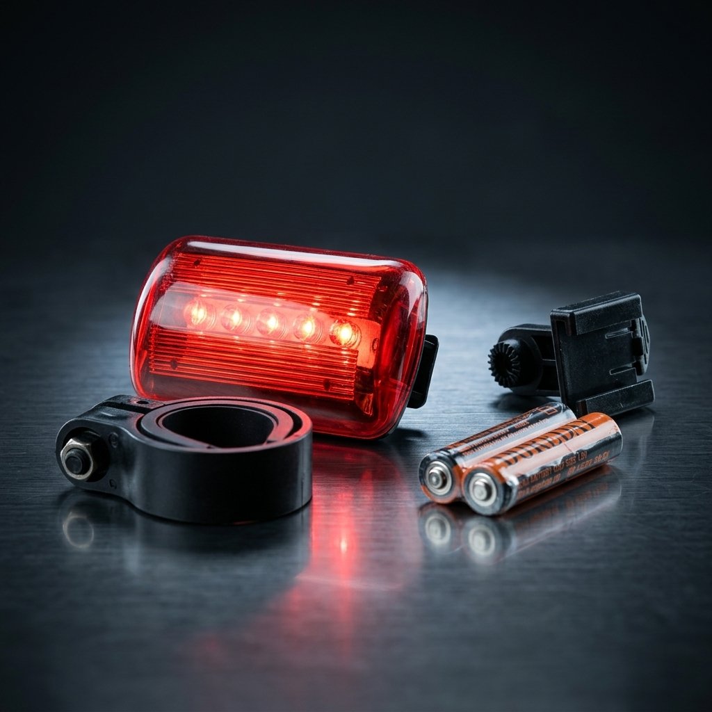 ON BIKE Fanale Posteriore 5 LED Rossi 8 Funzioni Bici Con Luce Fissa Auto