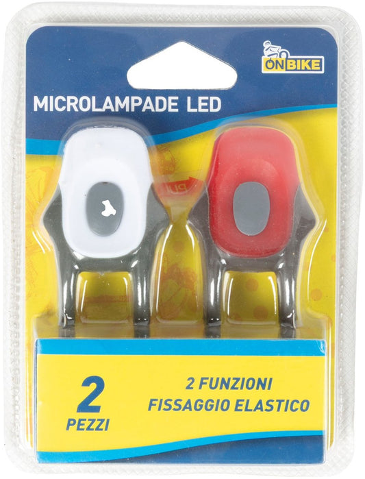ON BIKE Coppia Luci LED Bicicletta Universali Con Fissaggio Elastico