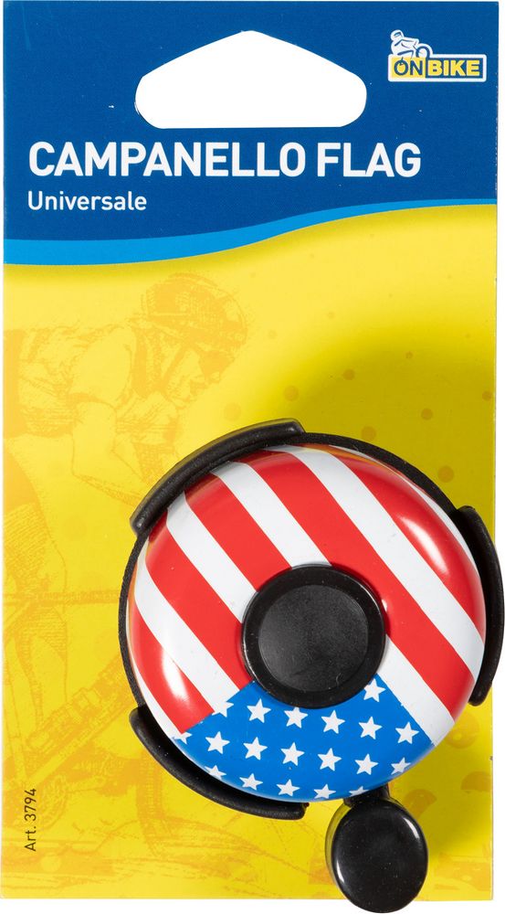 Campanello bici universale acciaio verniciato con bandiere
