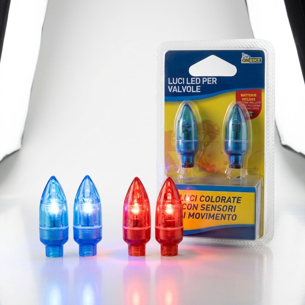 ON BIKE Coppia Luci LED Per Valvole Bici  Luci Ruota Con Sensore Movimento
